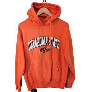 Oklahoma State University Hoodie Mens Medium Orange OSU Pullover Embroidered